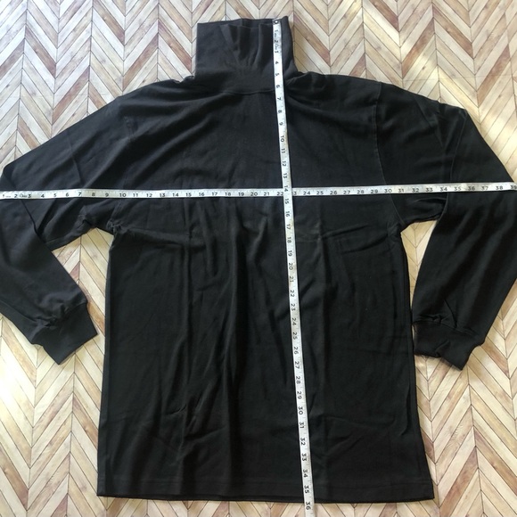 VTG Varsity by Saville Row Black Turtle Neck 100% Cotton Men’s Size L. Sm Hole - Picture 5 of 7